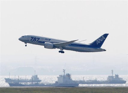 An All Nippon Airways' (ANA) Boeing Co's 787 Dreamliner plane takes off for a test flight at Haneda airport in Tokyo April 28, 2013. REUTERS An All Nippon Airways' (ANA) Boeing Co's 787 Dreamliner plane takes off for a test flight at Haneda airport in Tokyo April 28, 2013. REUTERS