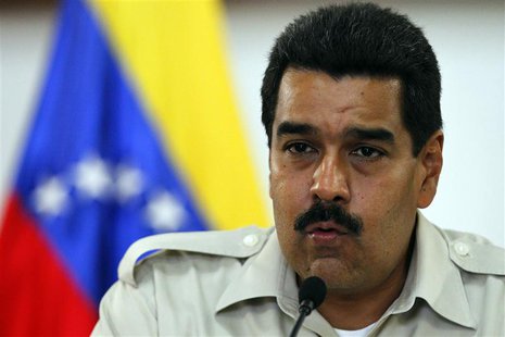 Venezuela's President Nicolas Maduro speaks during a meeting with Ministers and Governors at Miraflores Palace in Caracas April 23, 2013. RE Venezuela's President Nicolas Maduro speaks during a meeting with Ministers and Governors at Miraflores Palace in Caracas April 23, 2013. RE