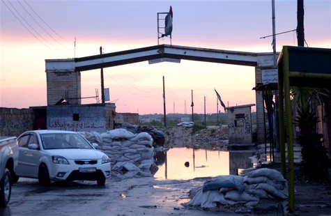 A view shows an entrance to Neirab Palestinian camp at dusk, near Aleppo International airport, April 25, 2013. Picture taken April 25, 2013 A view shows an entrance to Neirab Palestinian camp at dusk, near Aleppo International airport, April 25, 2013. Picture taken April 25, 2013