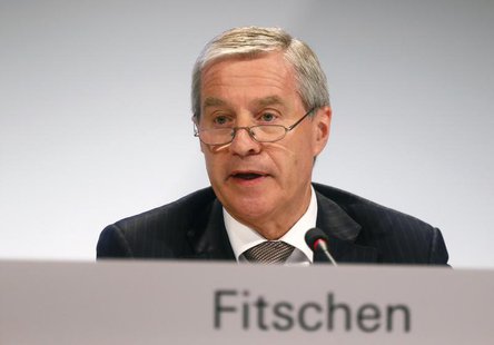 Juergen Fitschen, Co-CEO of Deutsche Bank AG speaks during an extraordinary shareholders meeting in Frankfurt April 11, 2013. REUTERS/Ralph Juergen Fitschen, Co-CEO of Deutsche Bank AG speaks during an extraordinary shareholders meeting in Frankfurt April 11, 2013. REUTERS/Ralph