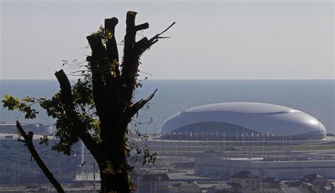 The Bolshoy Ice Dome is seen in the background in Sochi, the host city for the Sochi 2014 Winter Olympics, April 23, 2013. REUTERS/Alexander The Bolshoy Ice Dome is seen in the background in Sochi, the host city for the Sochi 2014 Winter Olympics, April 23, 2013. REUTERS/Alexander