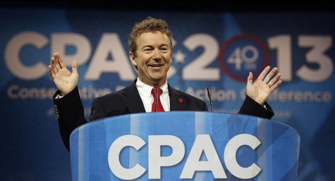 Senator Rand Paul of Kentucky speaks at the Conservative Political Action Conference (CPAC) at National Harbor, Maryland March 14, 2013. REU Senator Rand Paul of Kentucky speaks at the Conservative Political Action Conference (CPAC) at National Harbor, Maryland March 14, 2013. REU