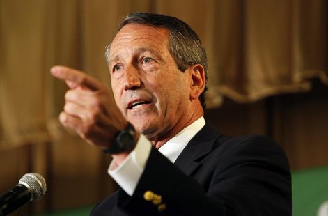 Former South Carolina Governor Mark Sanford makes a point during the debate with Democrat Elizabeth Colbert Busch for the South Carolina 1st Former South Carolina Governor Mark Sanford makes a point during the debate with Democrat Elizabeth Colbert Busch for the South Carolina 1st