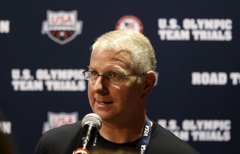 Bob Bowman, swimming coach for Michael Phelps, speaks during a news conference in Omaha, Nebraska, July 2, 2012. REUTERS/Jeff Haynes Bob Bowman, swimming coach for Michael Phelps, speaks during a news conference in Omaha, Nebraska, July 2, 2012. REUTERS/Jeff Haynes