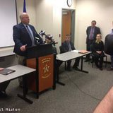 Authorities release some new information in the Waschbisch homicide case at a press conference April 30, 2013. Marinette County Sheriff Jerry Sauve, standing, addresses members of the media. (courtesy of FOX 11). Authorities release some new information in the Waschbisch homicide case at a press conference April 30, 2013. Marinette County Sheriff Jerry Sauve, standing, addresses members of the media. (courtesy of FOX 11).