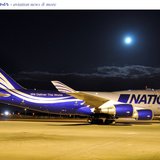 The cargo conversion of the Boeing 747 jet liner flown by National, and contracted by the U.S. Government. 