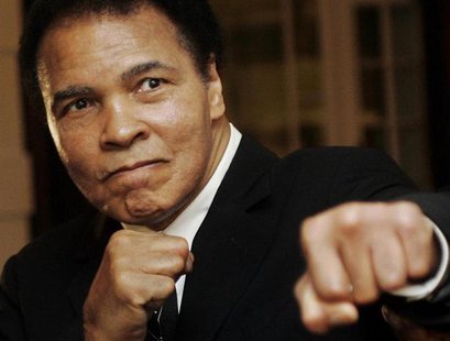 U.S. boxing great Muhammad Ali poses during the Crystal Award ceremony at the World Economic Forum (WEF) in Davos, Switzerland January 28, 2 U.S. boxing great Muhammad Ali poses during the Crystal Award ceremony at the World Economic Forum (WEF) in Davos, Switzerland January 28, 2