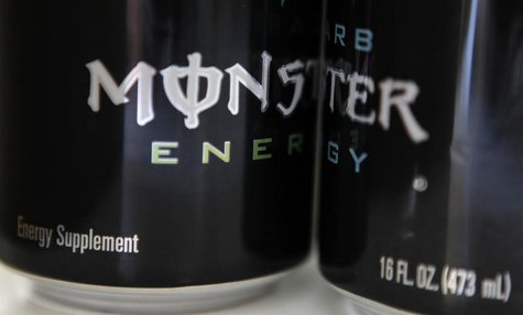 Two cans of Monster energy drink are shown in this photo illustration in Los Angeles October 23, 2012. REUTERS/Sam Mircovich Two cans of Monster energy drink are shown in this photo illustration in Los Angeles October 23, 2012. REUTERS/Sam Mircovich