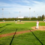 Kam Sielken (#10) steps up to the plate as the Coldwater Cardinals host the Marshall Redhawks in a SMAC East baseball doubleheader at Pat Lowe Field.