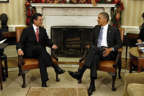 U.S. President Barack Obama meets with President Enrique Pena Nieto of Mexico in the Oval Office of the White House in Washington November 2 U.S. President Barack Obama meets with President Enrique Pena Nieto of Mexico in the Oval Office of the White House in Washington November 2
