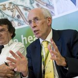 File photo of Professor Angus Nicoll (R) answering questions concerning swine flu at a news conference at the European Center for Disease Co