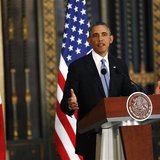 U.S. President Barack Obama speaks during a joint news conference with his Mexican counterpart Enrique Pena Nieto (not pictured) at the Nati
