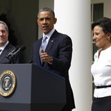 U.S. President Barack Obama announces Penny Pritzker (R) as his nominee for U.S. Secretary of Commerce and economic adviser Mike Froman (L) U.S. President Barack Obama announces Penny Pritzker (R) as his nominee for U.S. Secretary of Commerce and economic adviser Mike Froman (L)