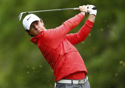 Rory McIlroy of Northern Ireland watches his tee shot on the sixth hole during the first round of the Wells Fargo Championship PGA golf tour Rory McIlroy of Northern Ireland watches his tee shot on the sixth hole during the first round of the Wells Fargo Championship PGA golf tour