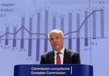 European Economic and Monetary Affairs Commissioner Olli Rehn presents the European Commission spring economic forecasts and outlook expecta European Economic and Monetary Affairs Commissioner Olli Rehn presents the European Commission spring economic forecasts and outlook expecta