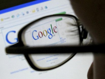 A Google search page is seen through the spectacles of a computer user in Leicester, central England July 20, 2007. REUTERS/Darren Staples A Google search page is seen through the spectacles of a computer user in Leicester, central England July 20, 2007. REUTERS/Darren Staples