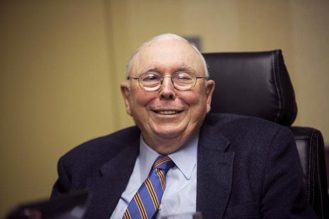 Vice-Chairman of Berkshire Hathaway Corporation Charlie Munger speaks to Reuters during an interview in Omaha, Nebraska May 3, 2013. REUTERS Vice-Chairman of Berkshire Hathaway Corporation Charlie Munger speaks to Reuters during an interview in Omaha, Nebraska May 3, 2013. REUTERS