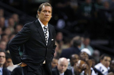 Washington Wizards coach Flip Saunders reacts after a foul is called against his team in the second half of their NBA basketball game agains Washington Wizards coach Flip Saunders reacts after a foul is called against his team in the second half of their NBA basketball game agains