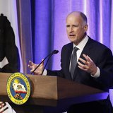 California Governor Jerry Brown speaks at the 7th Annual California Hall of Fame induction ceremony at The California Museum in Sacramento, California Governor Jerry Brown speaks at the 7th Annual California Hall of Fame induction ceremony at The California Museum in Sacramento,