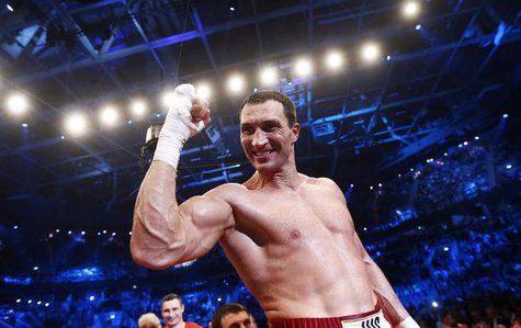 Heavyweight boxing World Champion Vladimir Klitschko of Ukraine celebrates after defeating his Italian-born challenger Francesco Pianeta at Heavyweight boxing World Champion Vladimir Klitschko of Ukraine celebrates after defeating his Italian-born challenger Francesco Pianeta at