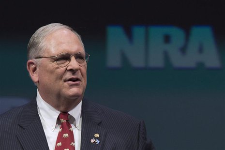 Jim Porter, First Vice President of the NRA, speaks during the National Rifle Association's Annual Meeting of Members in Houston, Texas on M Jim Porter, First Vice President of the NRA, speaks during the National Rifle Association's Annual Meeting of Members in Houston, Texas on M