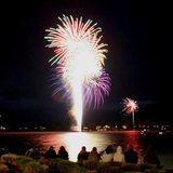 The skies above Lake Macatawa in Holland will be lit up with Tulip Time's fireworks show. (photo courtesy Tulip Time)