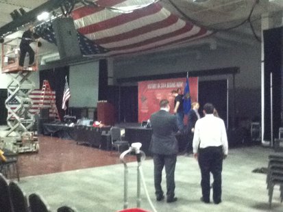 Republican State Convention setup underway at the Patriot Center in Rothschild Republican State Convention setup underway at the Patriot Center in Rothschild