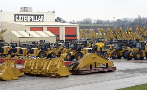 Caterpillar excavator machines are seen at a factory in Gosselies February 28, 2013. REUTERS/Eric Vidal Caterpillar excavator machines are seen at a factory in Gosselies February 28, 2013. REUTERS/Eric Vidal