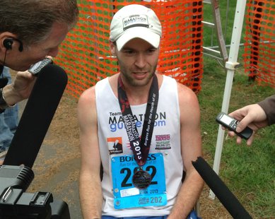 Justin Gillette came in first at the 2013 Kalamazoo Marathon. Justin Gillette came in first at the 2013 Kalamazoo Marathon.