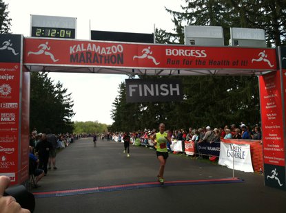 The finish line at the 2013 Kalamazoo Marathon The finish line at the 2013 Kalamazoo Marathon