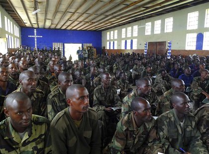 M23 troops receive training at Rumangabo military camp, North Kivu April 27, 2013. REUTERS/Jonny Hogg M23 troops receive training at Rumangabo military camp, North Kivu April 27, 2013. REUTERS/Jonny Hogg