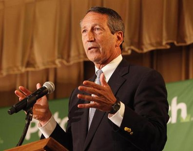 Former South Carolina Governor Mark Sanford makes a point during the debate with Democrat Elizabeth Colbert Busch for the South Carolina 1st Former South Carolina Governor Mark Sanford makes a point during the debate with Democrat Elizabeth Colbert Busch for the South Carolina 1st
