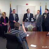 State and county leaders discuss a proposal to give counties an incentive to uncover fraud, waste and abuse in federal programs, at a May 6, 2013 news conference at the Brown Co. Sheriff's Office in Bellevue. (courtesy of FOX 11). State and county leaders discuss a proposal to give counties an incentive to uncover fraud, waste and abuse in federal programs, at a May 6, 2013 news conference at the Brown Co. Sheriff's Office in Bellevue. (courtesy of FOX 11).