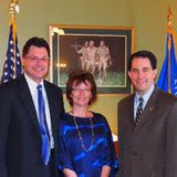 Marathon County Chief Deputy Scott Parks, his wife Theresa, and Governor Scott Walker Marathon County Chief Deputy Scott Parks, his wife Theresa, and Governor Scott Walker
