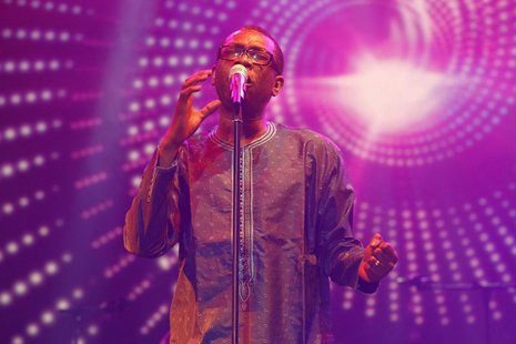 Singer Youssou N'Dour performs at a concert called "Africa Celebrates Democracy" that pays tribute to Tunisian youth and the revolution that Singer Youssou N'Dour performs at a concert called "Africa Celebrates Democracy" that pays tribute to Tunisian youth and the revolution that