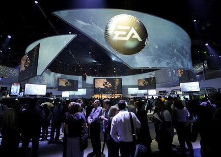 Attendees at the Electronic Entertainment Expo visit the Electronic Arts booth on the first day of E3 in Los Angeles, California June 5, 201 Attendees at the Electronic Entertainment Expo visit the Electronic Arts booth on the first day of E3 in Los Angeles, California June 5, 201