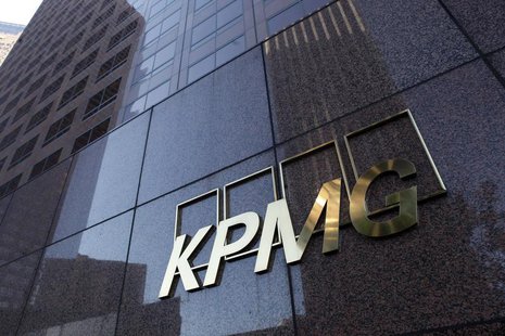 The street level sign of the KPMG buliding in downtown Los Angeles is shown April 10, 2013. REUTERS/Sam Mircovich The street level sign of the KPMG buliding in downtown Los Angeles is shown April 10, 2013. REUTERS/Sam Mircovich