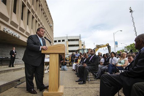 New Jersey Governor Chris Christie speaks at a groundbreaking ceremony for the Technology Enhanced Accelerated Learning Center news conferen New Jersey Governor Chris Christie speaks at a groundbreaking ceremony for the Technology Enhanced Accelerated Learning Center news conferen
