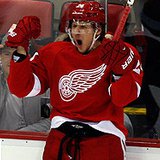 Red Wing forward Damian Brunner scores the game winner in Game 4.
