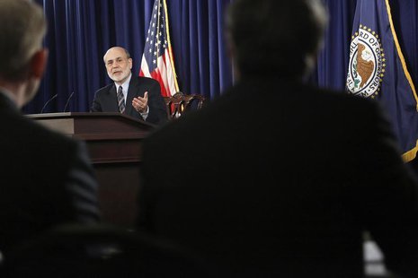 Federal Reserve Board Chairman Ben Bernanke speaks at a news conference at the Federal Reserve offices in Washington, March 20, 2013. REUTER Federal Reserve Board Chairman Ben Bernanke speaks at a news conference at the Federal Reserve offices in Washington, March 20, 2013. REUTER