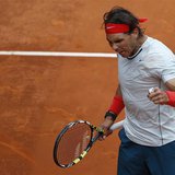 Rafael Nadal of Spain celebrates his victory over Benoit Paire of France at the end of their men's singles match at the Madrid Open tennis t Rafael Nadal of Spain celebrates his victory over Benoit Paire of France at the end of their men's singles match at the Madrid Open tennis t