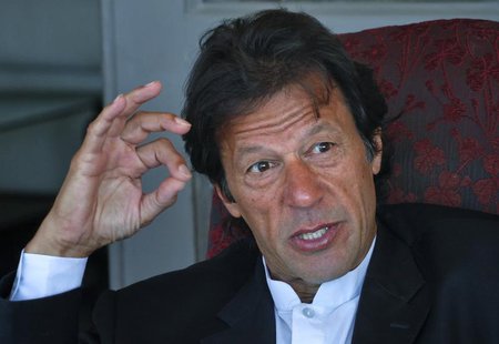 Imran Khan, Pakistani cricketer turned politician, speaks during an interview at his residence in Islamabad November 16, 2011. REUTERS/Mian Imran Khan, Pakistani cricketer turned politician, speaks during an interview at his residence in Islamabad November 16, 2011. REUTERS/Mian