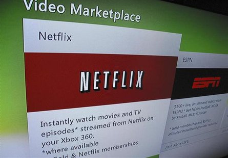 A screen grab shows the access to Netflix online, as displayed on a television screen, in Encinitas, California July 25, 2011. REUTERS/Mike A screen grab shows the access to Netflix online, as displayed on a television screen, in Encinitas, California July 25, 2011. REUTERS/Mike