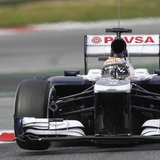 Williams Formula One driver Pastor Maldonado of Venezuela takes a curve during a training session at the Circuit de Catalunya racetrack in M