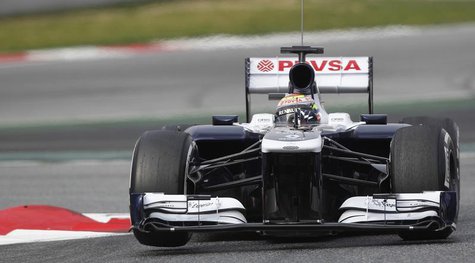 Williams Formula One driver Pastor Maldonado of Venezuela takes a curve during a training session at the Circuit de Catalunya racetrack in M Williams Formula One driver Pastor Maldonado of Venezuela takes a curve during a training session at the Circuit de Catalunya racetrack in M