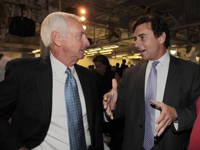 Kentucky Governor Steve Beshear (L) talks with Ford Motor Company's Mark Fields (R), Ford's president of the Americas, during a news confere Kentucky Governor Steve Beshear (L) talks with Ford Motor Company's Mark Fields (R), Ford's president of the Americas, during a news confere