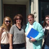 the Murray family outside Bank of America 