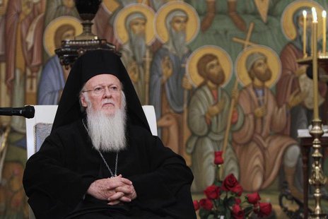 Greek Orthodox Ecumenical Patriarch Bartholomew I attends a meeting with Georgian Orthodox Patriarch Ilia II in Tbilisi, January 10, 2013. R Greek Orthodox Ecumenical Patriarch Bartholomew I attends a meeting with Georgian Orthodox Patriarch Ilia II in Tbilisi, January 10, 2013. R