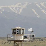A United Nations observation tower overlooking Syria is seen near the Kuneitra border crossing between Israel and Syria, on the Israeli-occu