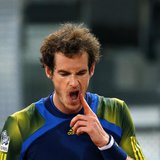 Andy Murray of Britain reacts during his men's singles quarterfinal match against Tomas Berdych of the Czech Republic at the Madrid Open ten Andy Murray of Britain reacts during his men's singles quarterfinal match against Tomas Berdych of the Czech Republic at the Madrid Open ten